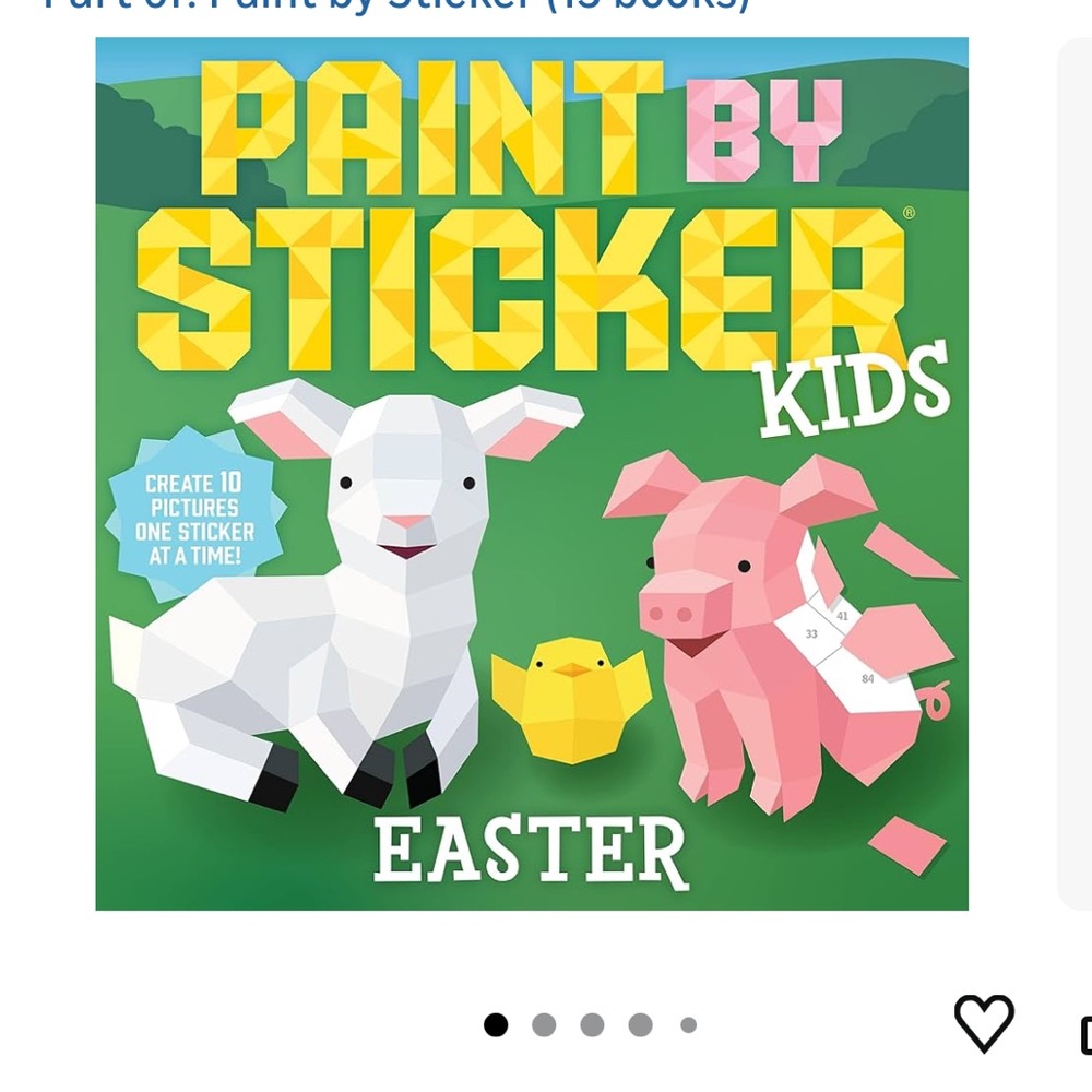 Paint by Sticker Kids Easter Book NEW unused 10 sticker pages